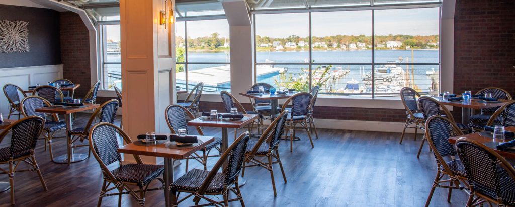 interior dining room of 26 West: On the Navesink overlooking the river