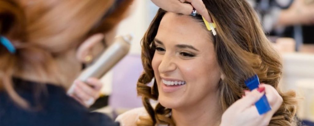 woman getting a hair makeover