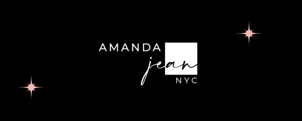 Amanda Jean NYC logo surrounded by sparkles