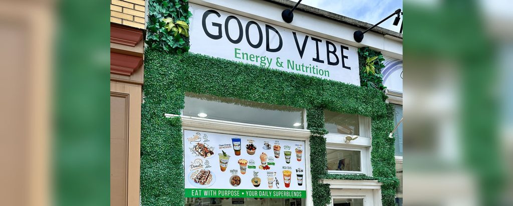 exterior signage for Good Vibe Nutrition storefront